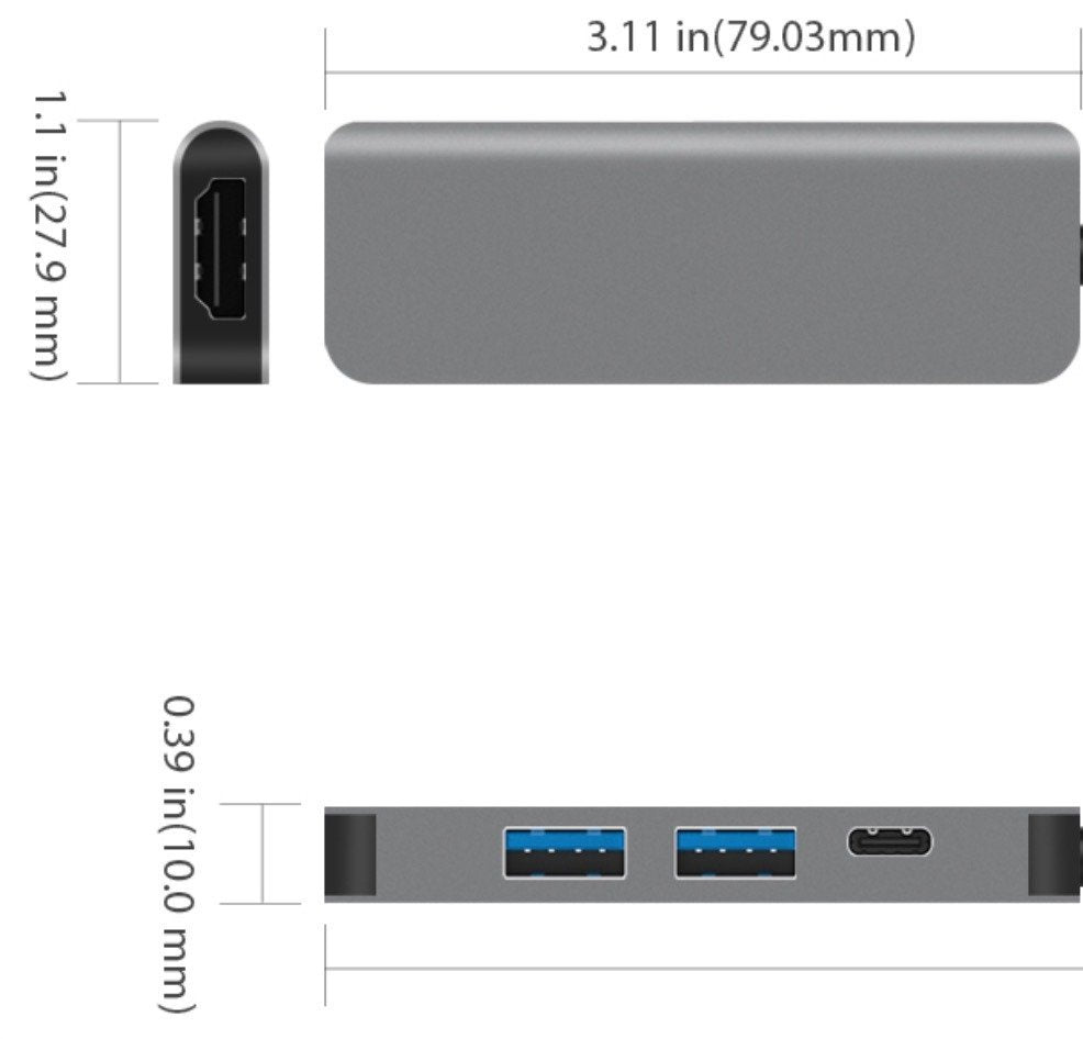 JCPAL Linx 4in1 USB-C(PD) to 4K HDMI Hub 2xUSB-A